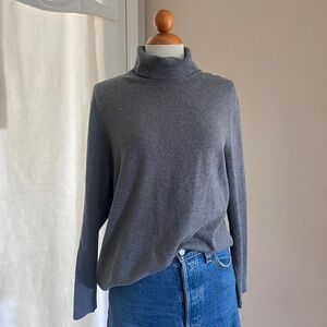 Talbots Cotton Blend Speckled Turtleneck Sweater